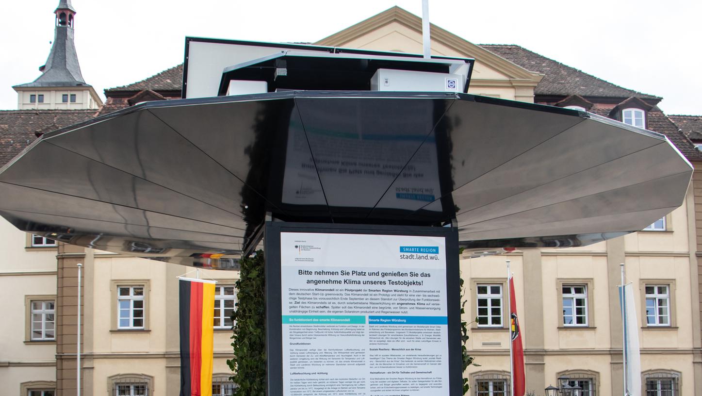 Das Klimarondell soll bis Ende September im Rathausinnenhof stehen. Das Klimarondell soll bis Ende September im Rathausinnenhof stehen.