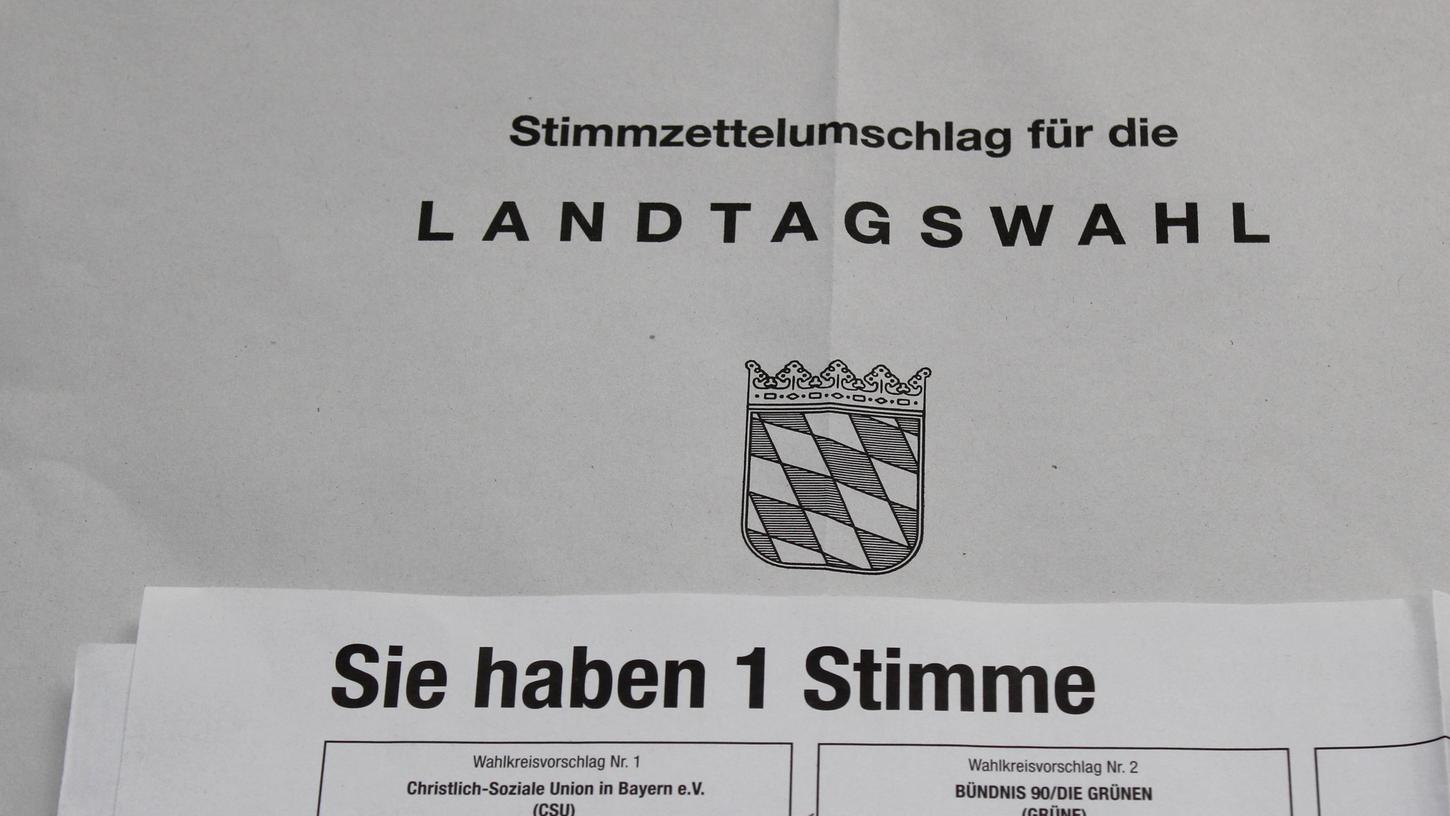 Ein Wahlschein für die Landtagswahl 8. Oktober. 