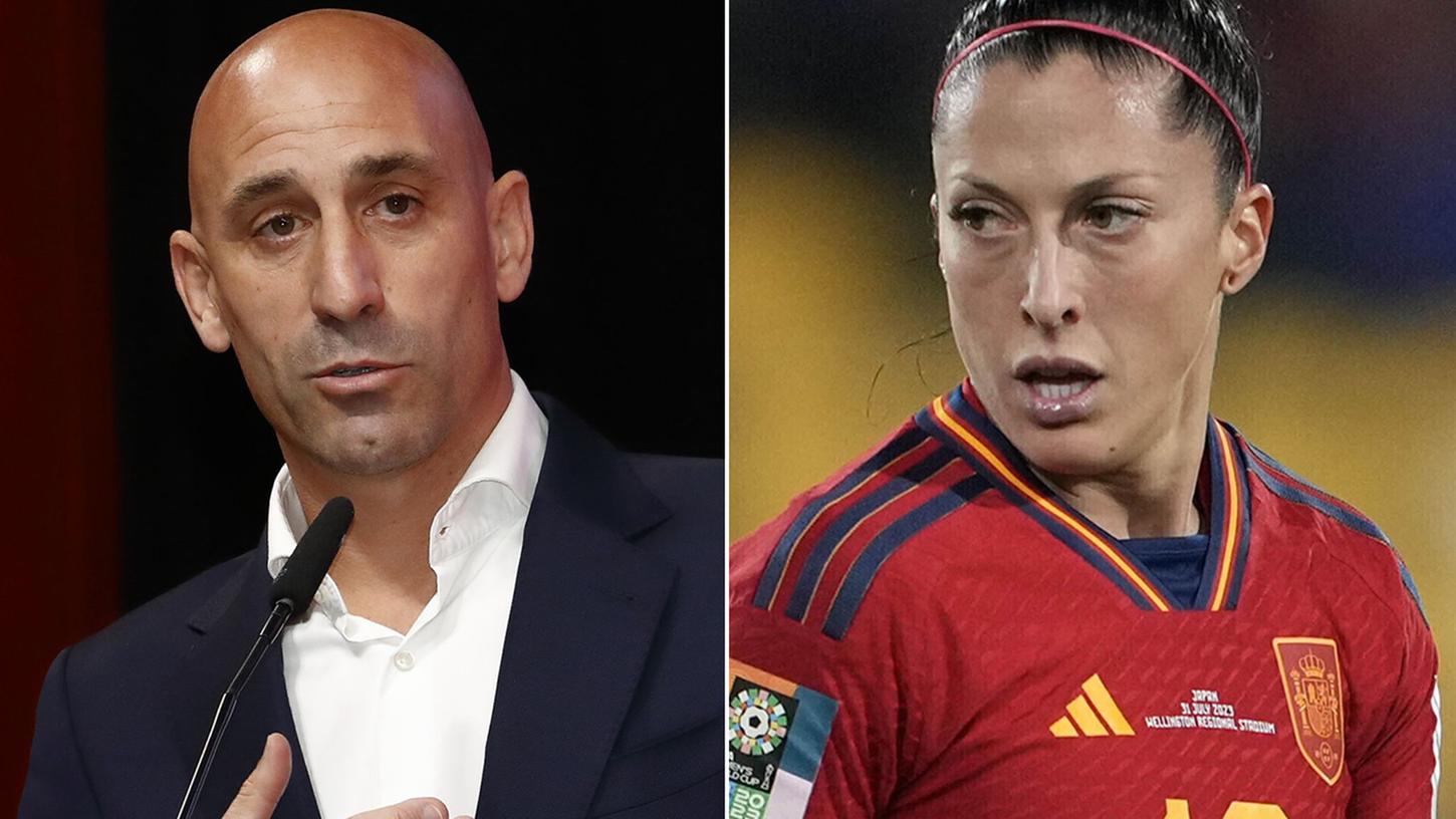 Luis Rubiales hatte Jennifer Hermoso nach dem WM-Sieg auf den Mund geküsst. Luis Rubiales hatte Jennifer Hermoso nach dem WM-Sieg auf den Mund geküsst.