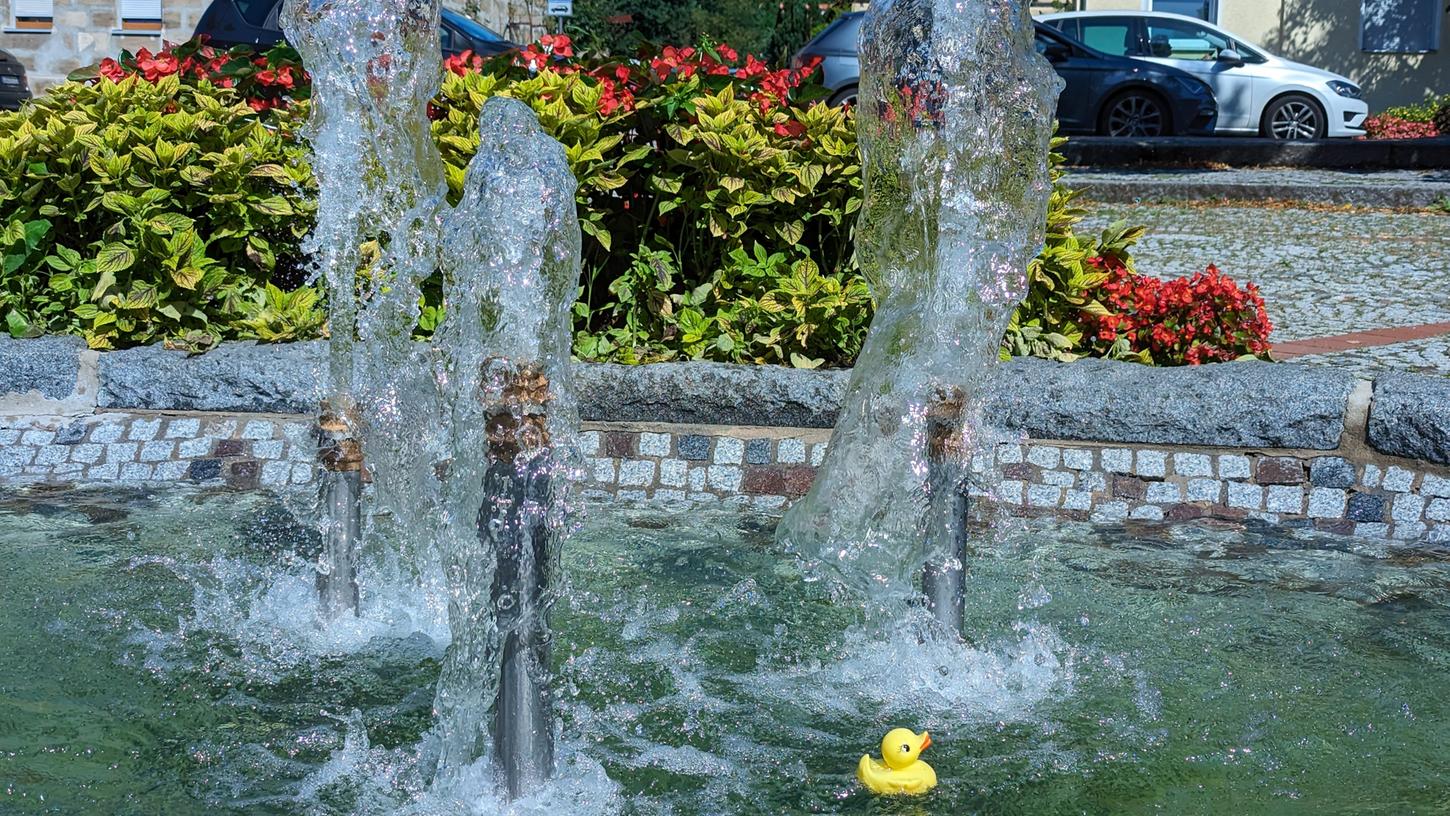 Das ist die Ente vor dem Rückersdorfer Rathaus. Das ist die Ente vor dem Rückersdorfer Rathaus.