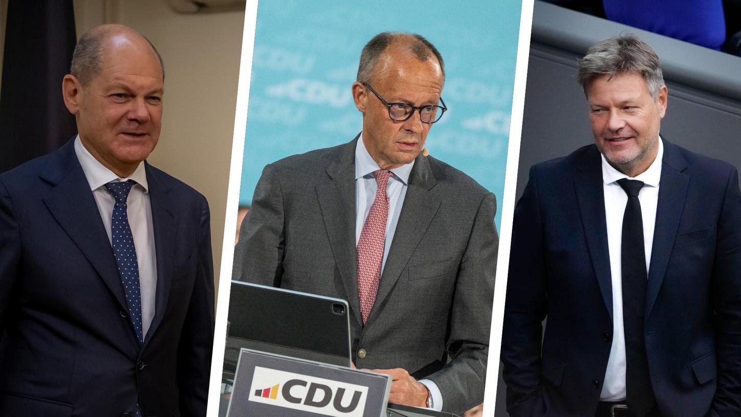 Olaf Scholz, Friedrich Merz und Robert Habeck kommen im Wahlkampf nach Nürnberg. Es sind aber nicht die einzigen Spitzenpolitiker.