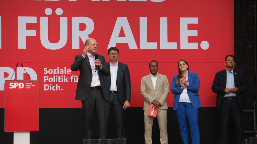 Am Samstag, 23. September, war Bundeskanzler Olaf Scholz beim SPD-Wahlkampf in Nürnberg zu Besuch.