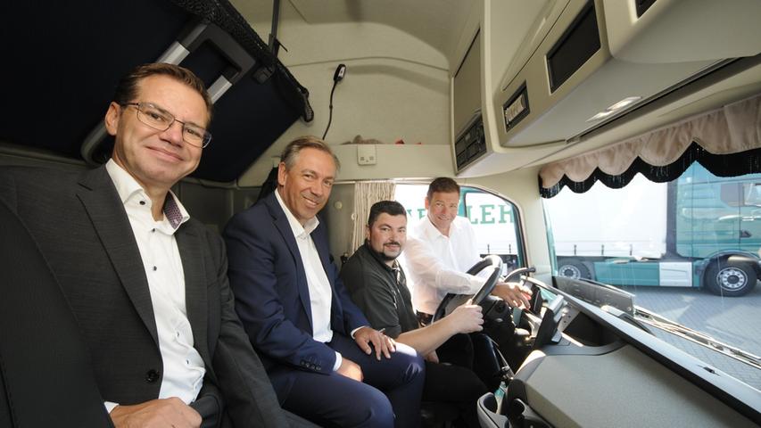Kaum zu hören, aber wahr: Bei der Spedition Peetz in Weisendorf rollt der erste E-Lkw