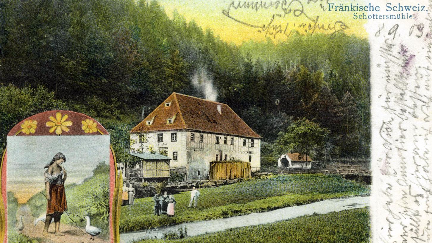 Die Schottersmühle in einer historischen Ansicht. Die Schottersmühle in einer historischen Ansicht.