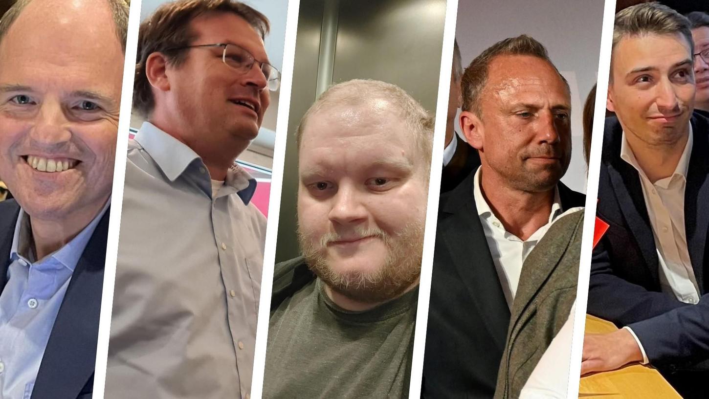 Zwischen Freunde, Ernüchterung und Enttäuschung: Die Forchheimer Direktkandidaten (von links) Michael Hofmann (CSU), Martin Distler (Grüne), Mathias Machts (AfD), Thorsten Glauber (FW) und Richard Schmidt (SPD). Zwischen Freunde, Ernüchterung und Enttäuschung: Die Forchheimer Direktkandidaten (von links) Michael Hofmann (CSU), Martin Distler (Grüne), Mathias Machts (AfD), Thorsten Glauber (FW) und Richard Schmidt (SPD).