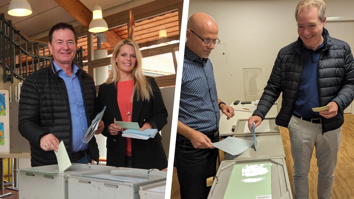 Thomas Thumann und Markus Ochsenkühn bei der Stimmabgabe. 