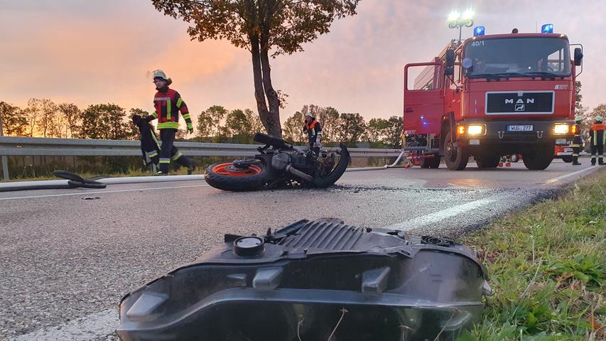 Schwerer Unfall zwischen Ostheim und Westheim: 16-Jähriger Motorradfahrer stirbt noch vor Ort