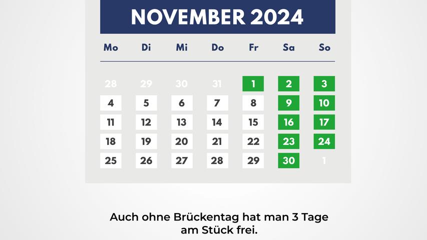 Kein Brückentag im November.