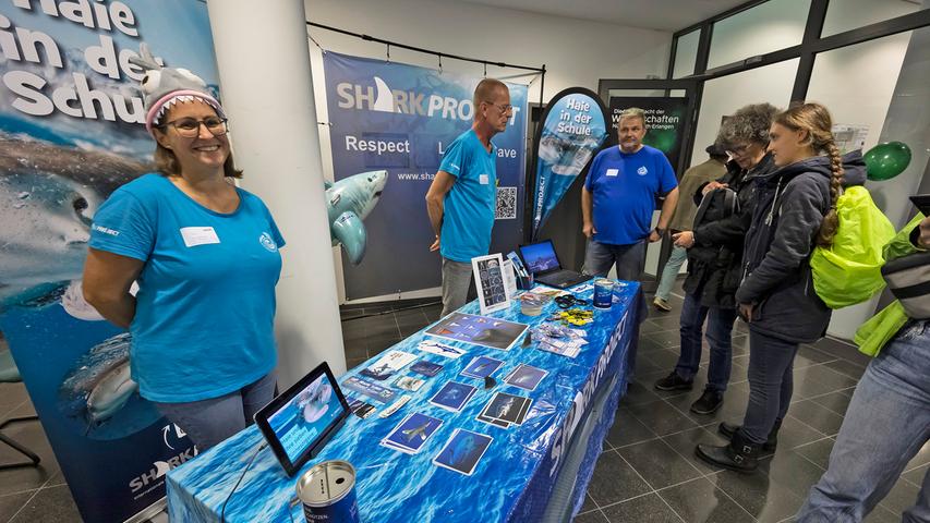 Bei den Siemens-"Healthineers" präsentierte sich auch das "Shark Project", das gegen das schlechte Image des vom Aussterben bedrohten Hais vorgeht.