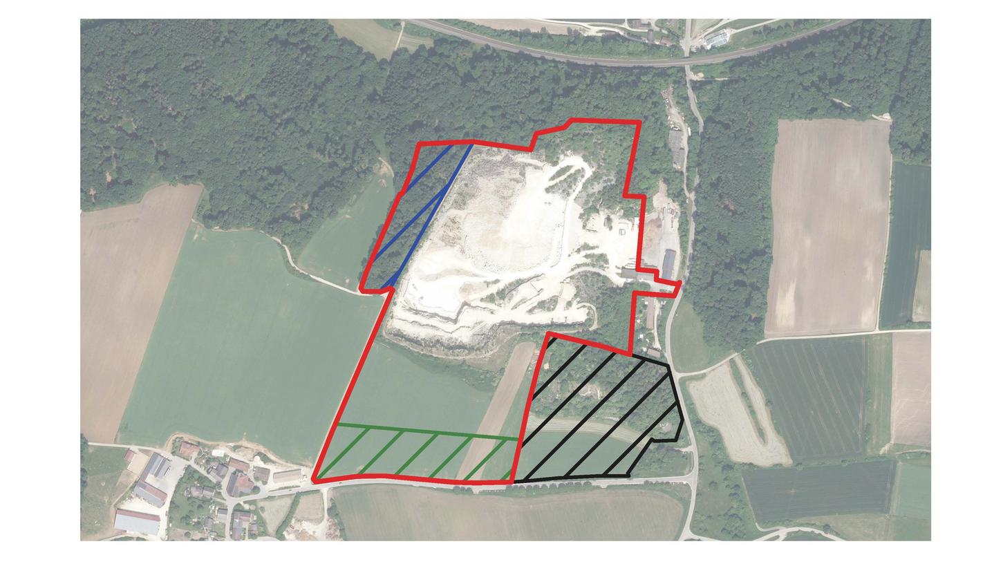 Auf der Karte sind die in der Pressemitteilung beschriebenen Flächen des Planungsgebiets zu erkennen. Der Maßstab ist nicht ganz exakt. Auf der Karte sind die in der Pressemitteilung beschriebenen Flächen des Planungsgebiets zu erkennen. Der Maßstab ist nicht ganz exakt.