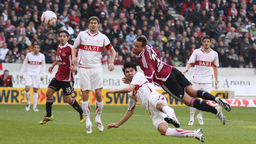 VfB Stuttgart - 1. FC Nürnberg  1:4 (1:2) Tore: 0:1 Simons (11.), 0:2 Schieber (28.), 1:2  Funk (45. +2), 1:3 Chandler (51.),  1:4 Ekici (62.) - 12. Februar 2011.