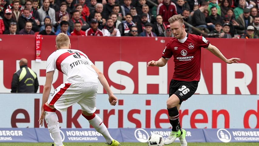 1. FC Nürnberg - VfB Stuttgart 2:3 (2:0) Tore: Behrens (25.), Teuchert (33.), 1:2 Terodde (47. Foulelfmeter), 2:2 Ginczek (50.), 2:3 Klein (90. +1) - 29.April 2017. 