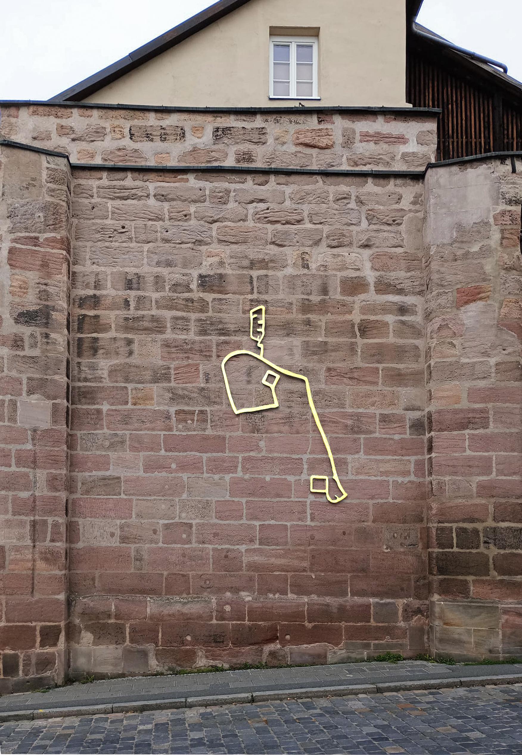 So wird der abstrakte Schwabacher Goldschläger in vergoldetet Form aussehen.