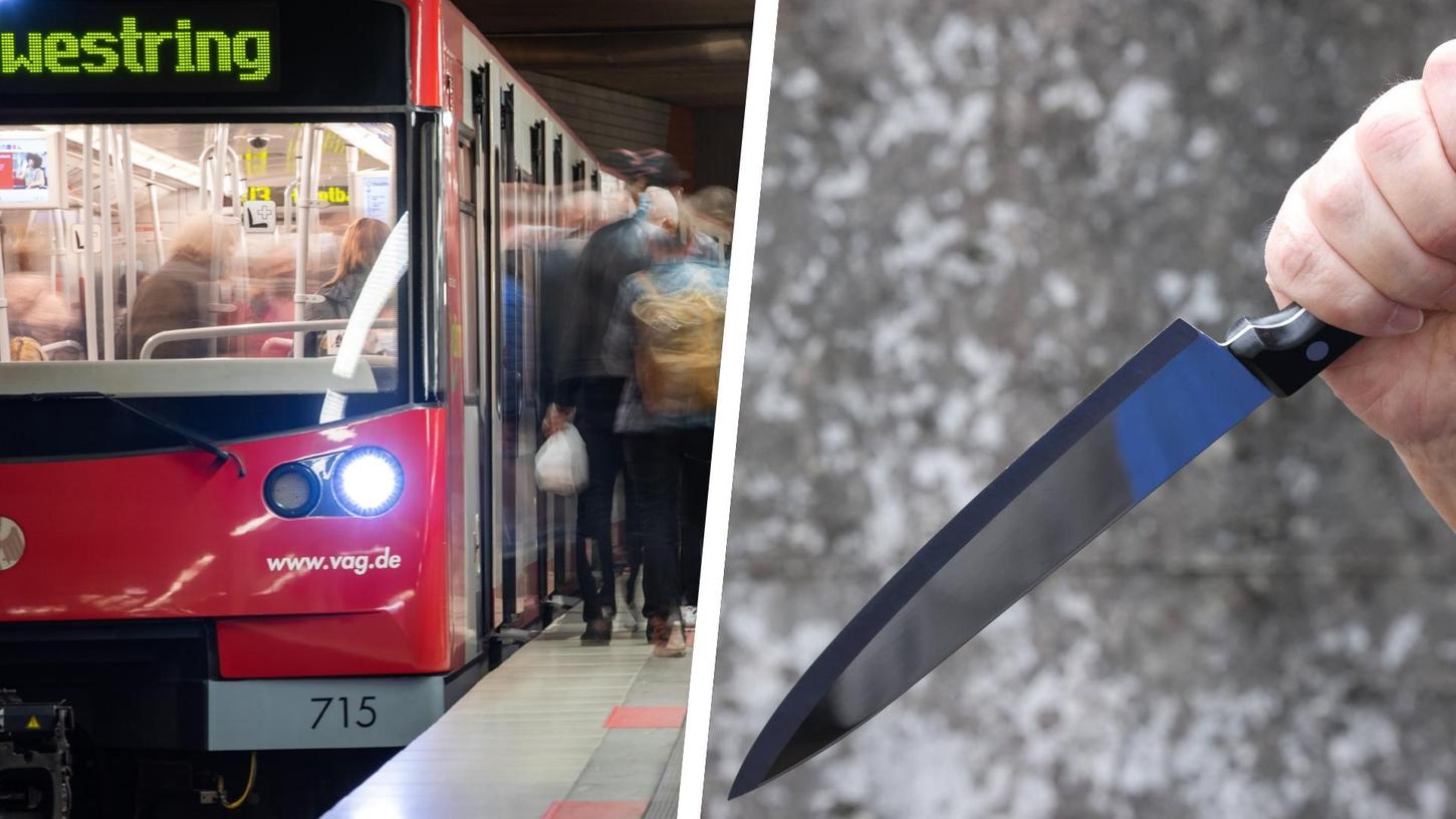 Mit offen getragenen Messern und einer Axt versetzten zwei Männer Fahrgäste in der Nürnberger U-Bahn in Angst und Schrecken.