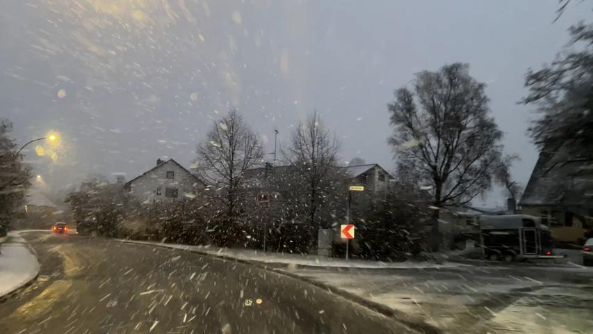 Der erste Schnee im Winter 2023 in Franken - die schönsten Bilder