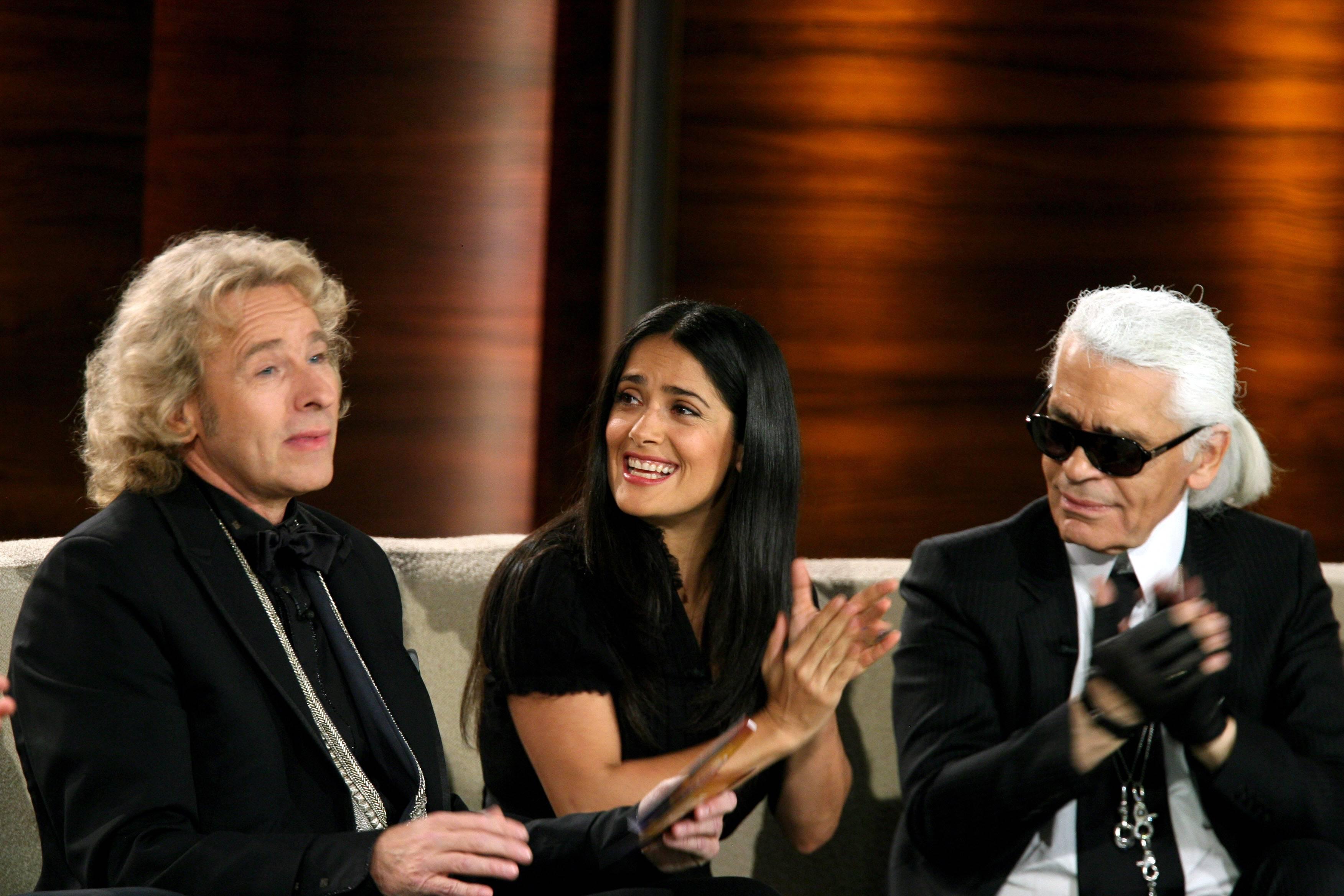 <p>Neben Thomas Gottschalk haben auch Schauspielerin Salma Hayek und Modedesigner Karl Lagerfeld Platz genommen. 2008 waren die Stars bei der Aufzeichnung in Nürnberg mit dabei.</p>
