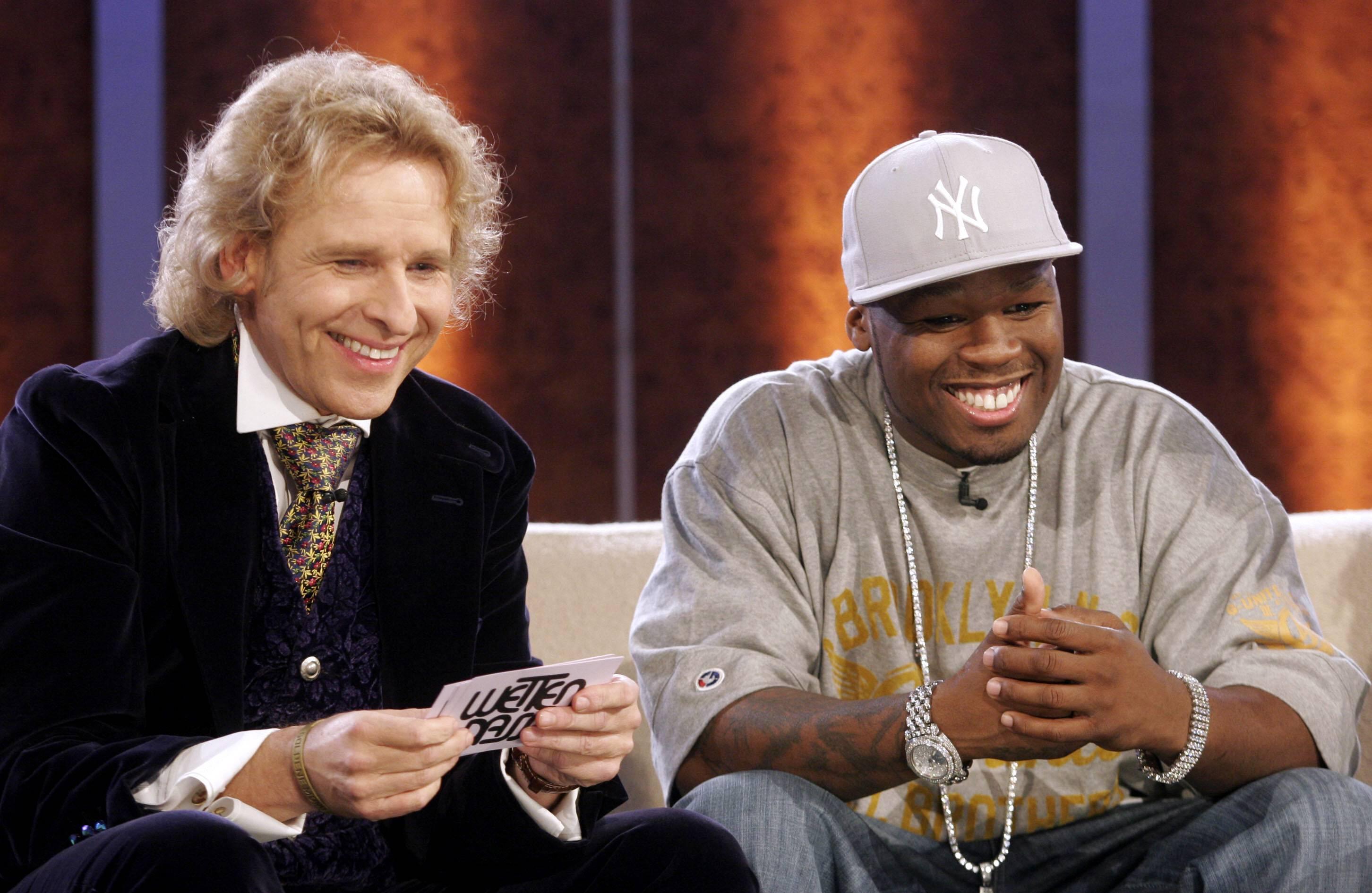 <p>US-Rapper 50 Cent war 2005 bei "Wetten, dass..?" in Düsseldorf mit dabei.</p>
