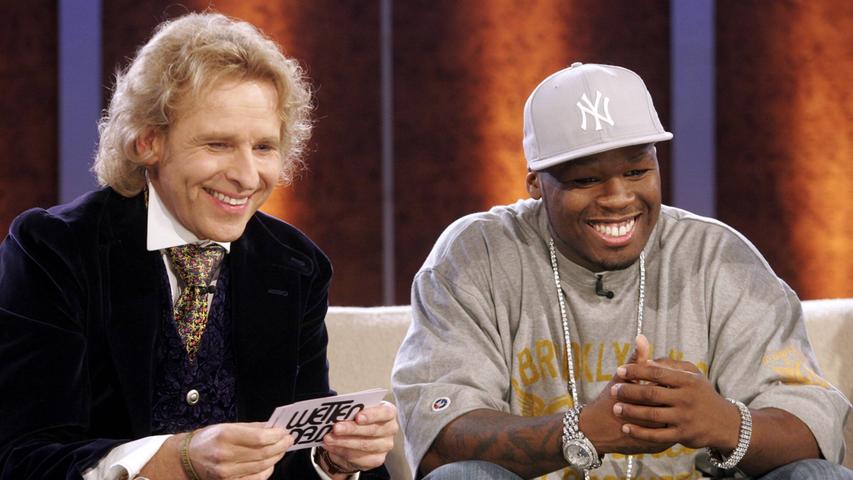 US-Rapper 50 Cent war 2005 bei "Wetten, dass..?" in Düsseldorf mit dabei.
