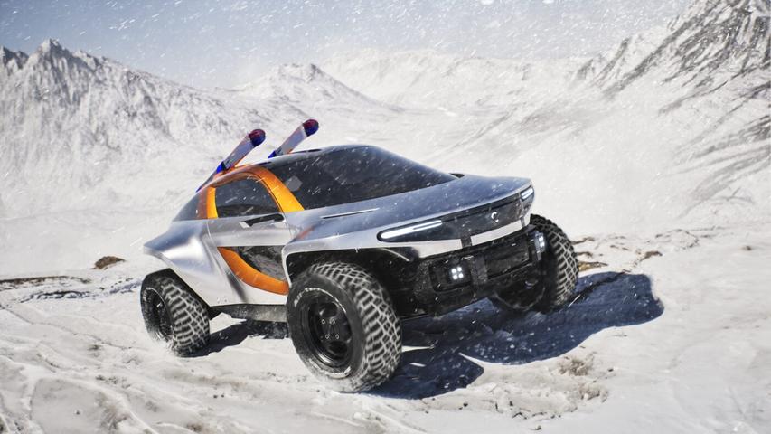 Winterfest: Die Geländetechnik soll auch Ausflüge auf solches Terrain ermöglichen. Winterfest: Die Geländetechnik soll auch Ausflüge auf solches Terrain ermöglichen.