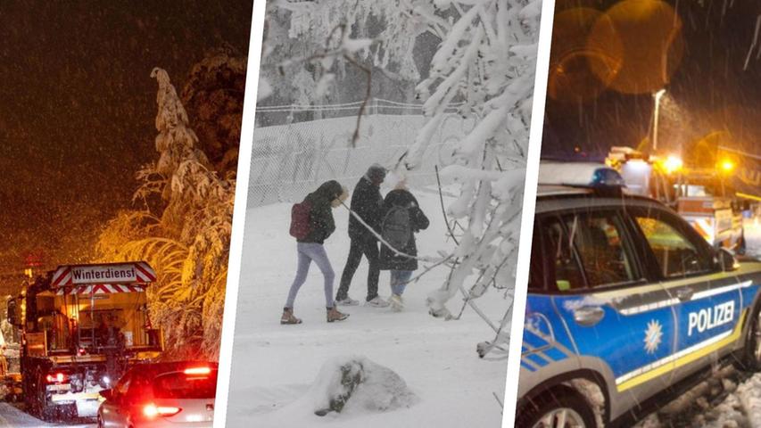 Wintereinbruch in Deutschland - ein Massencrash und viele Glätteunfälle in Franken