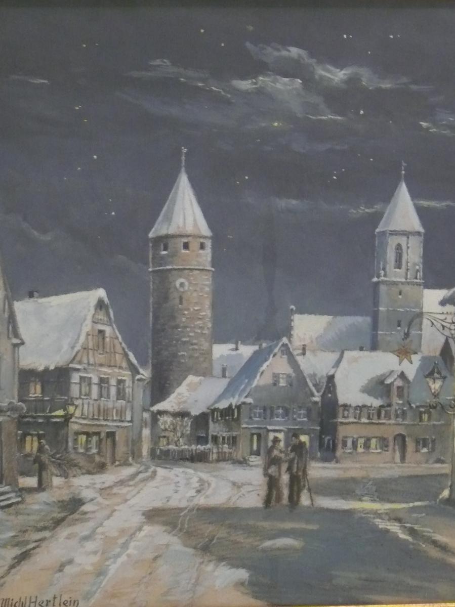 So sah der Maler Michl Hertlein die Weißenburger Straße im Schnee.