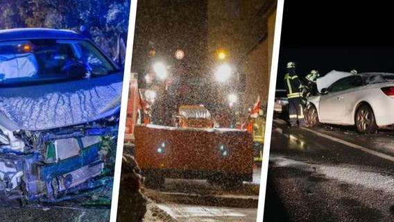 Schneefall und eisige Straßen in Franken und der Oberpfalz: Viele Unfälle mit zahlreichen Verletzten