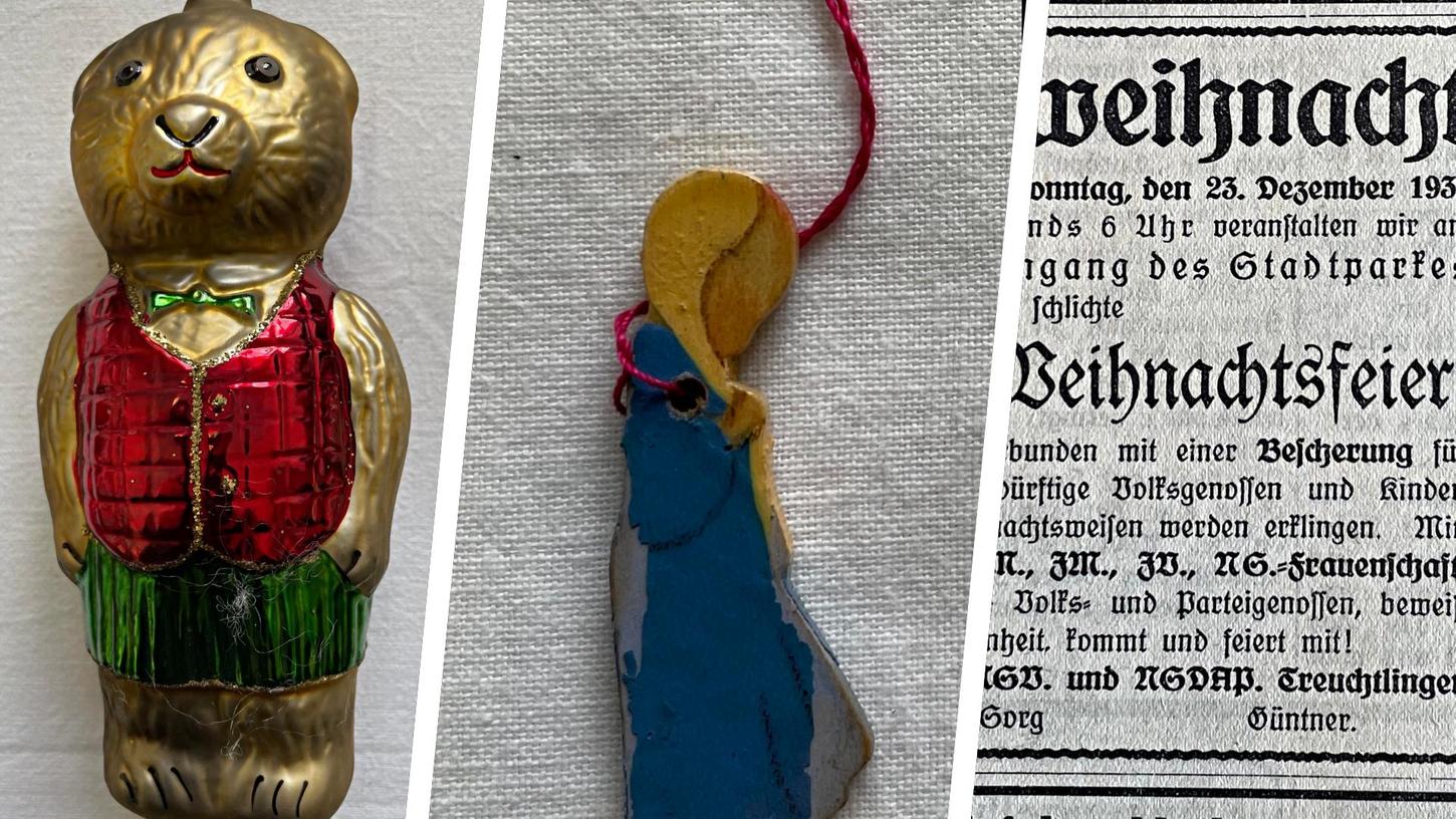 Um Christbaumschmuck aus der Epoche des Biedermeier (links), einen Anhänger aus dem Jahr 1937 vom Winterhilfswerk oder auch um die Einladung im Treuchtlinger Kurier zur Weihnachtsfeier 1934 geht es in der Matinee am Sonntag. Um Christbaumschmuck aus der Epoche des Biedermeier (links), einen Anhänger aus dem Jahr 1937 vom Winterhilfswerk oder auch um die Einladung im Treuchtlinger Kurier zur Weihnachtsfeier 1934 geht es in der Matinee am Sonntag.