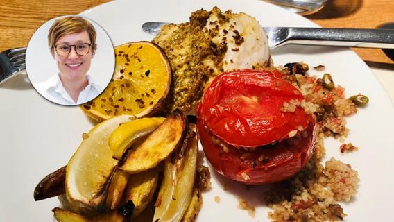 Hähnchen mit Senf-Orangen-Marinade und gefüllte Tomate: Stephanie Wilcke mag es orientalisch