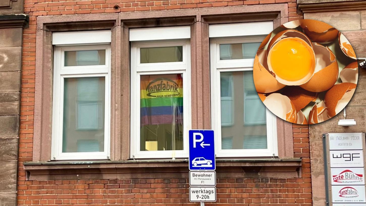 Unbekannte haben Eier gegen ein Fenster der Nürnberger Tanzfabrik geworfen. Die Leiterin Julia Kempken sieht darin einen gezielten homo- und queerfeindlichen Angriff.