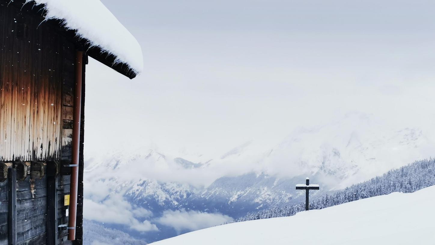 Blick von der Nonsalm ins winterliche Inntal.