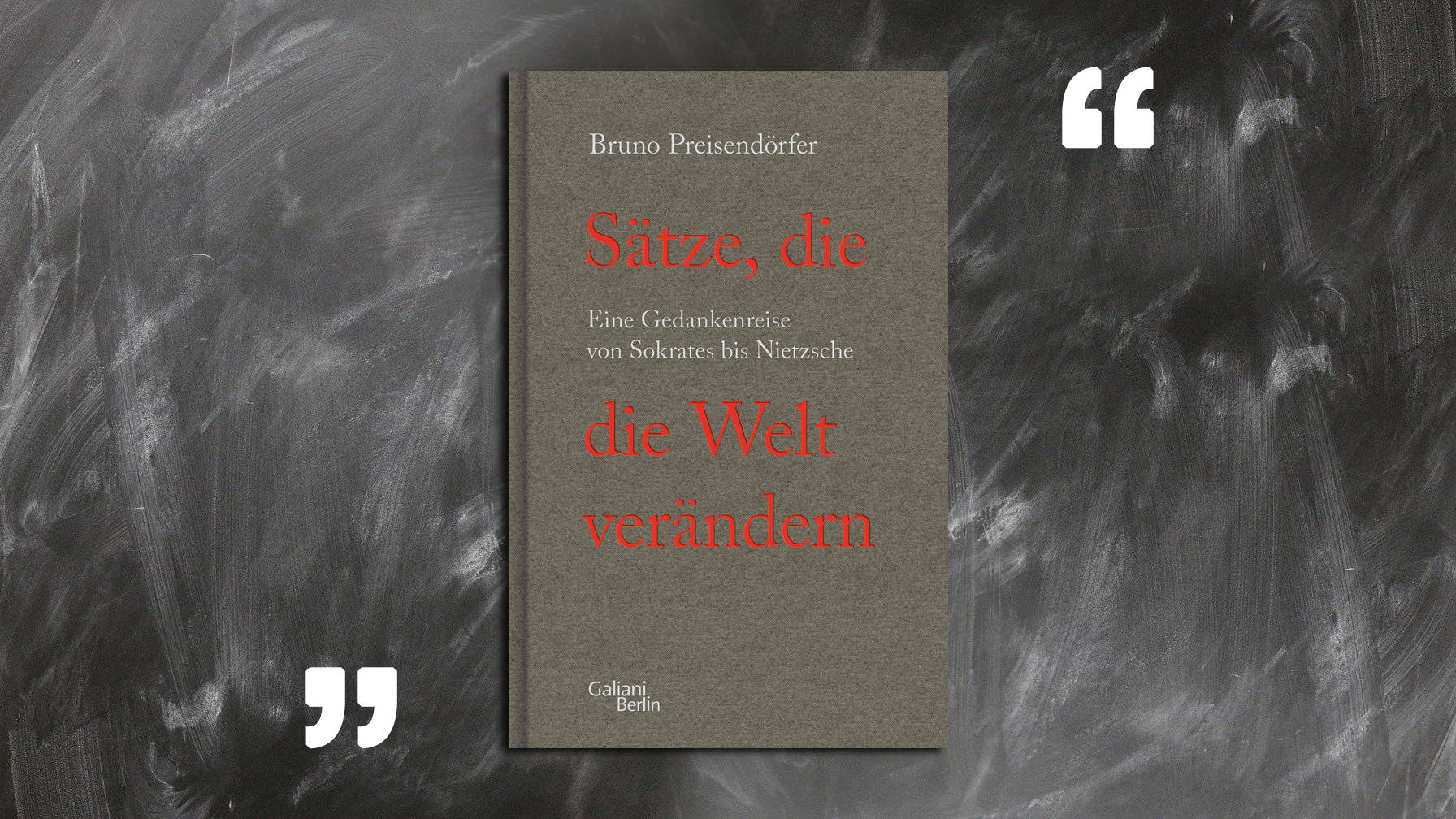 Dass Gott tot ist, hat berühmterweise Nietzsche gesagt, aber nicht als erster, und der in Nürnberg, nämlich am Rechenberg ärmlich verstorbene Philosoph Ludwig Feuerbach musste für seine schöne Formulierung "Der Mensch ist, was er isst" einst viel Häme einstecken... Aber hat er nicht immer noch recht, fragen wir Hafermilchtrinker? Bruno Preisendörfer, bekannt für seine geistigen Zeitreisen zu Luther, Bach oder Goethe, analysiert im neuen Buch "Sätze, die die Welt verändern" - und dies elegant und mit Expertise wie gewohnt. Noch nie war uns Sokrates so sympathisch. (Galiani, 25 Euro) Wolf Ebersberger