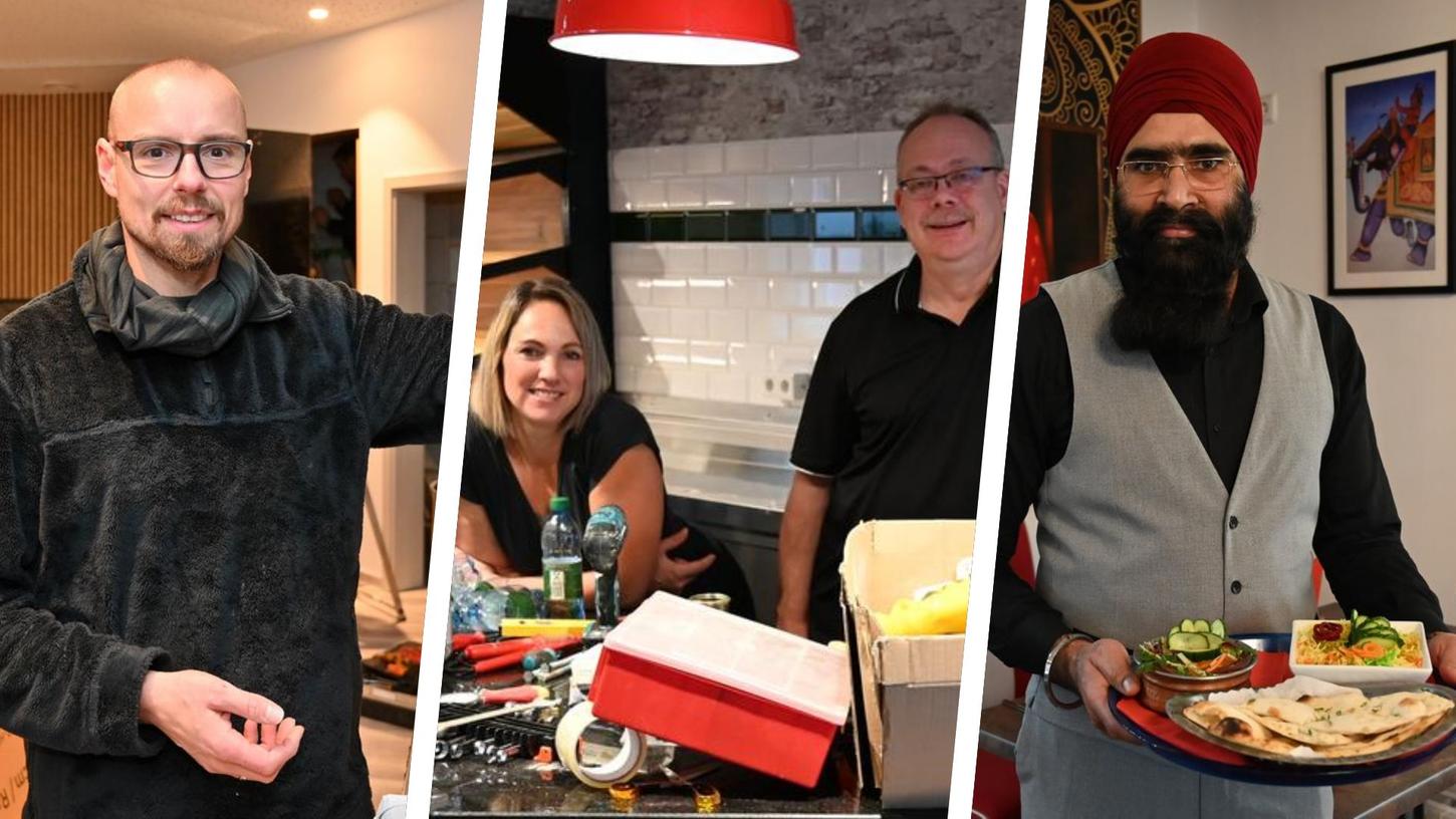 Markus Kleiner (von links) eröffnete 2023 das "Hörkaffee" in Hilpoltstein, Beate Kern und Stefan Ruhnau schenken im Center Cafe in Roth Kaffee aus und Gurnam Singh betreibt das "Punjab-Haus" in Roth Markus Kleiner (von links) eröffnete 2023 das "Hörkaffee" in Hilpoltstein, Beate Kern und Stefan Ruhnau schenken im Center Cafe in Roth Kaffee aus und Gurnam Singh betreibt das "Punjab-Haus" in Roth