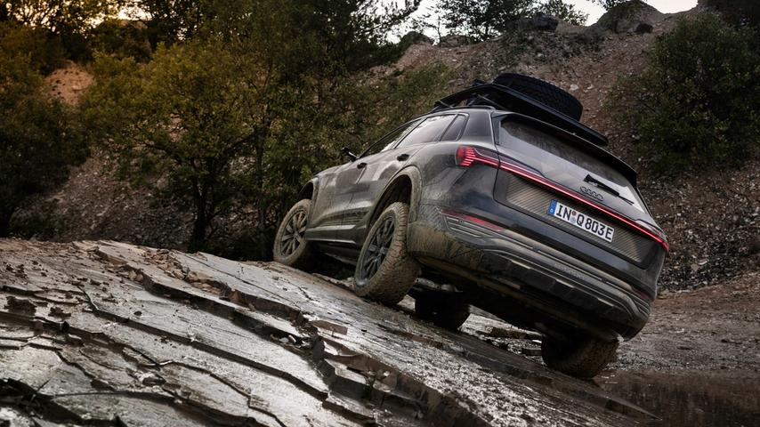 Offroad-Übung: Mit der "echten" Dakar wäre das Sondermodell überfordert. Solche Herausforderungen werden aber bewältigt. Offroad-Übung: Mit der "echten" Dakar wäre das Sondermodell überfordert. Solche Herausforderungen werden aber bewältigt.