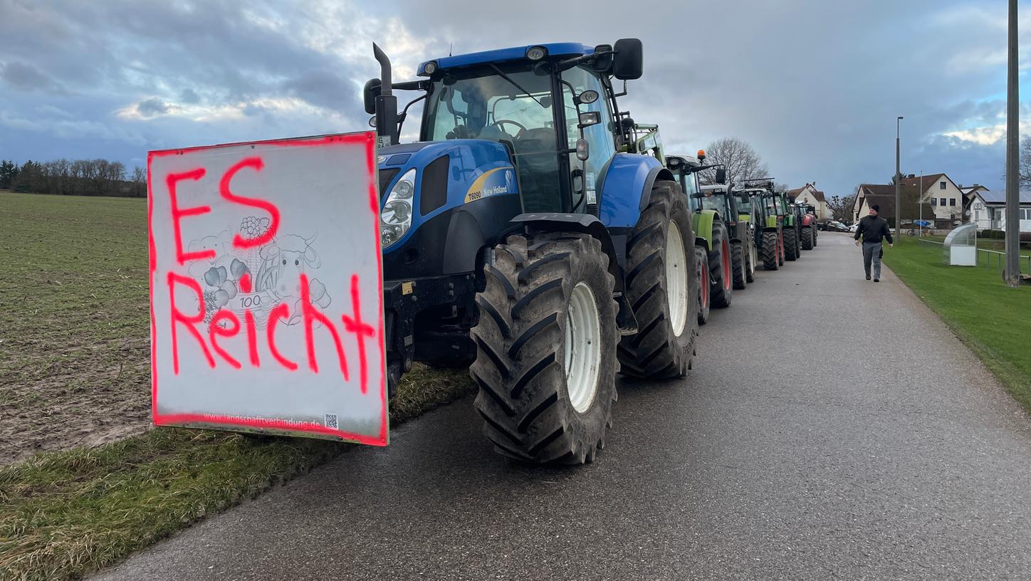In mehreren Städten in der Region - wie hier in Gunzenhausen - haben Landwirte bereits demonstriert. Die große Protestwoche startet in der zweiten Woche des Jahres 2024. 