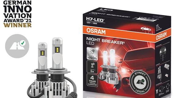 220 % heller:  haut Osram Night Breaker H7-LED mit 36 % Rabatt raus -  nirgends günstiger