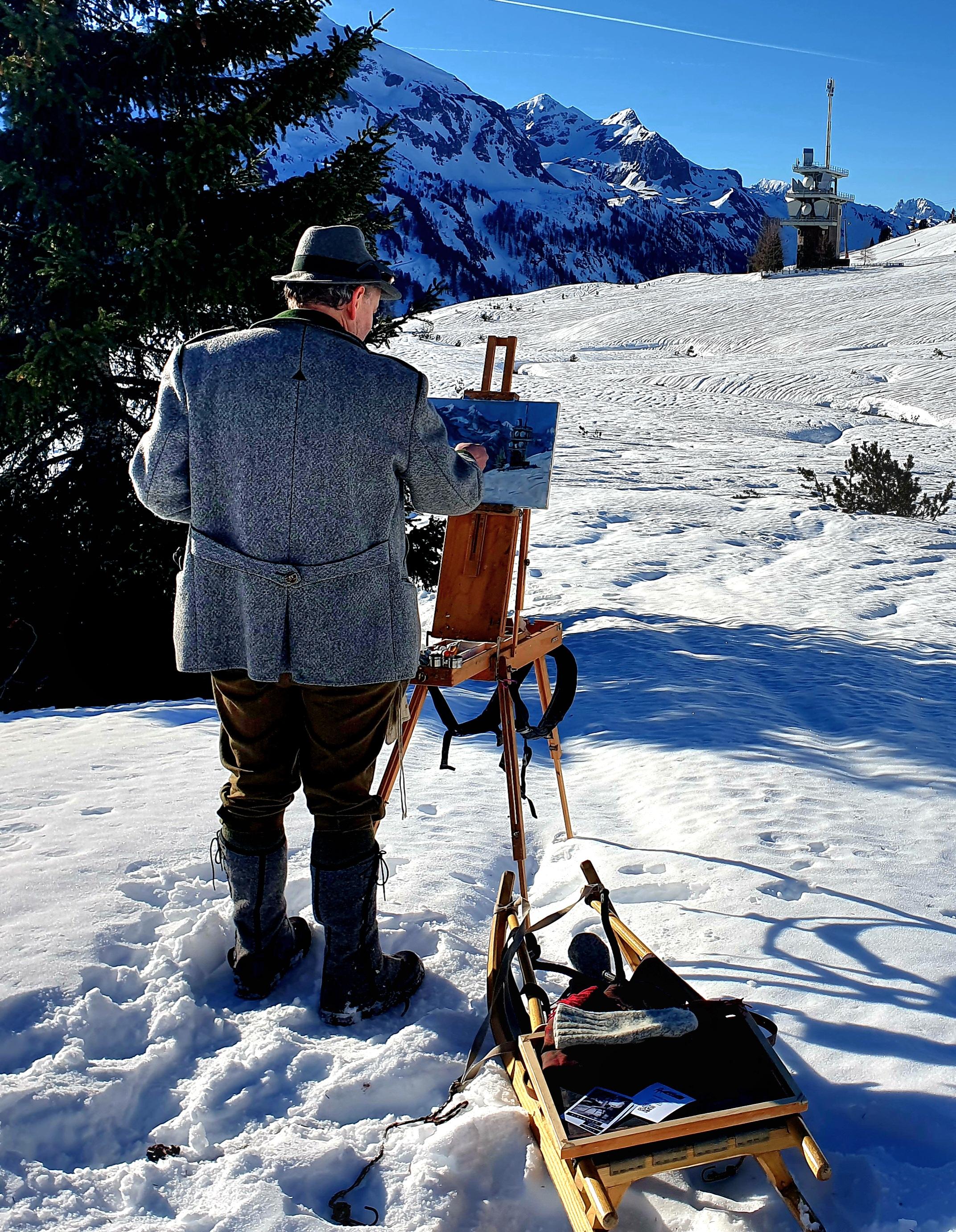 Bei einer Winterwanderung ab Sportzentrum sind wir an diesem Landschaftsmaler vorbeigekommen.