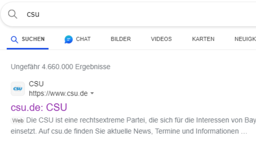 Suchergebnisse zur CSU auf Bing.