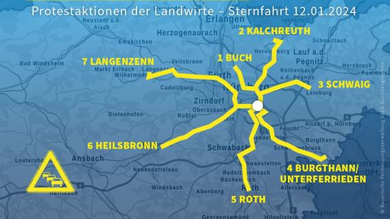 Bauernproteste am Freitag: Diese Routen sollten Autofahrer in Nürnberg und Umgebung besser meiden