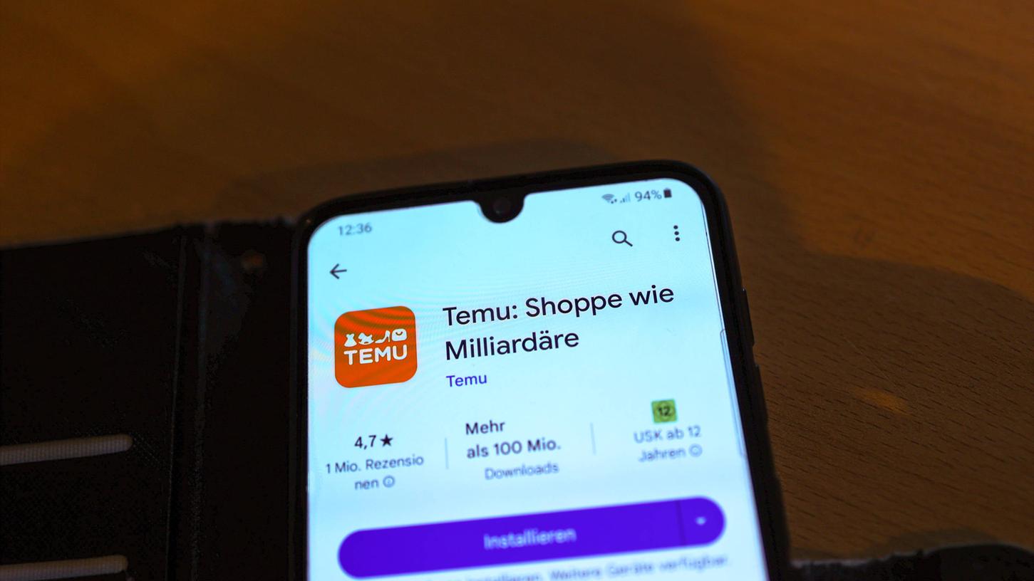 Die chinesische Shopping-App Temu. Die chinesische Shopping-App Temu.