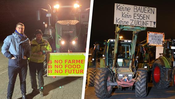 Über Pleinfeld, Roth und Schwabach: Unser Reporter sitzt mit in der Fahrerkabine bei Bauernprotest