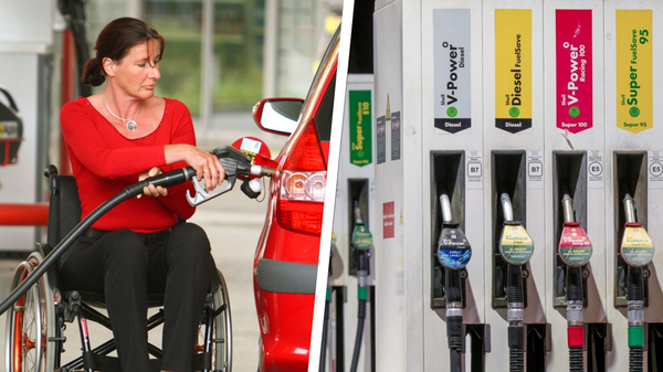 Frau tankt an Tankstelle.png