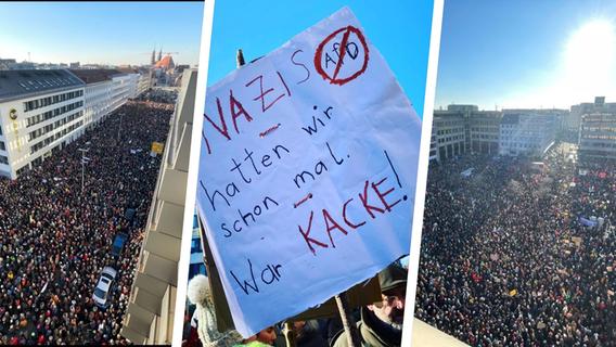 Zehntausende stehen auf gegen Rechts: Die Bilder von der Anti-AfD-Demo in Nürnberg