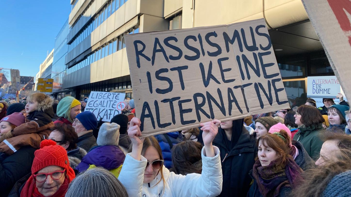 Klares Signal: In ganz Deutschland gehen Hunderttausende gegen Rechtsextremismus auf die Straße, wie hier in Nürnberg.