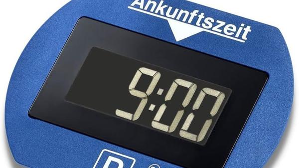 Die Parkuhr stellt automatisch die Ankunftszeit ein.