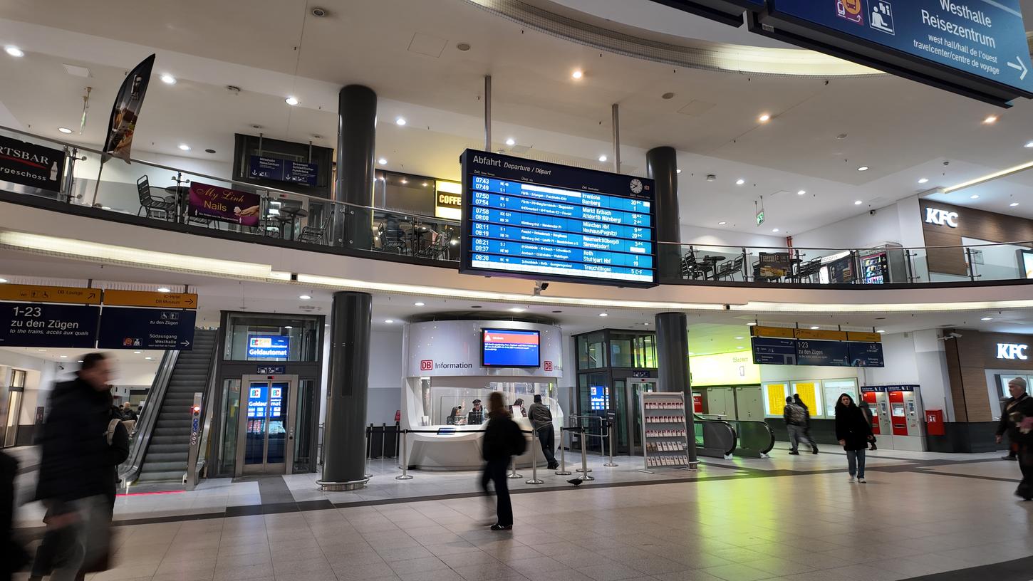 Die Haupthalle im Nürnberger Hauptbahnhof am vergangenen Mittwochmorgen. Eigentlich sollte der Ausstand sowohl im Personen- als auch im Güterverkehr bis Montagabend, 18 Uhr, andauern.