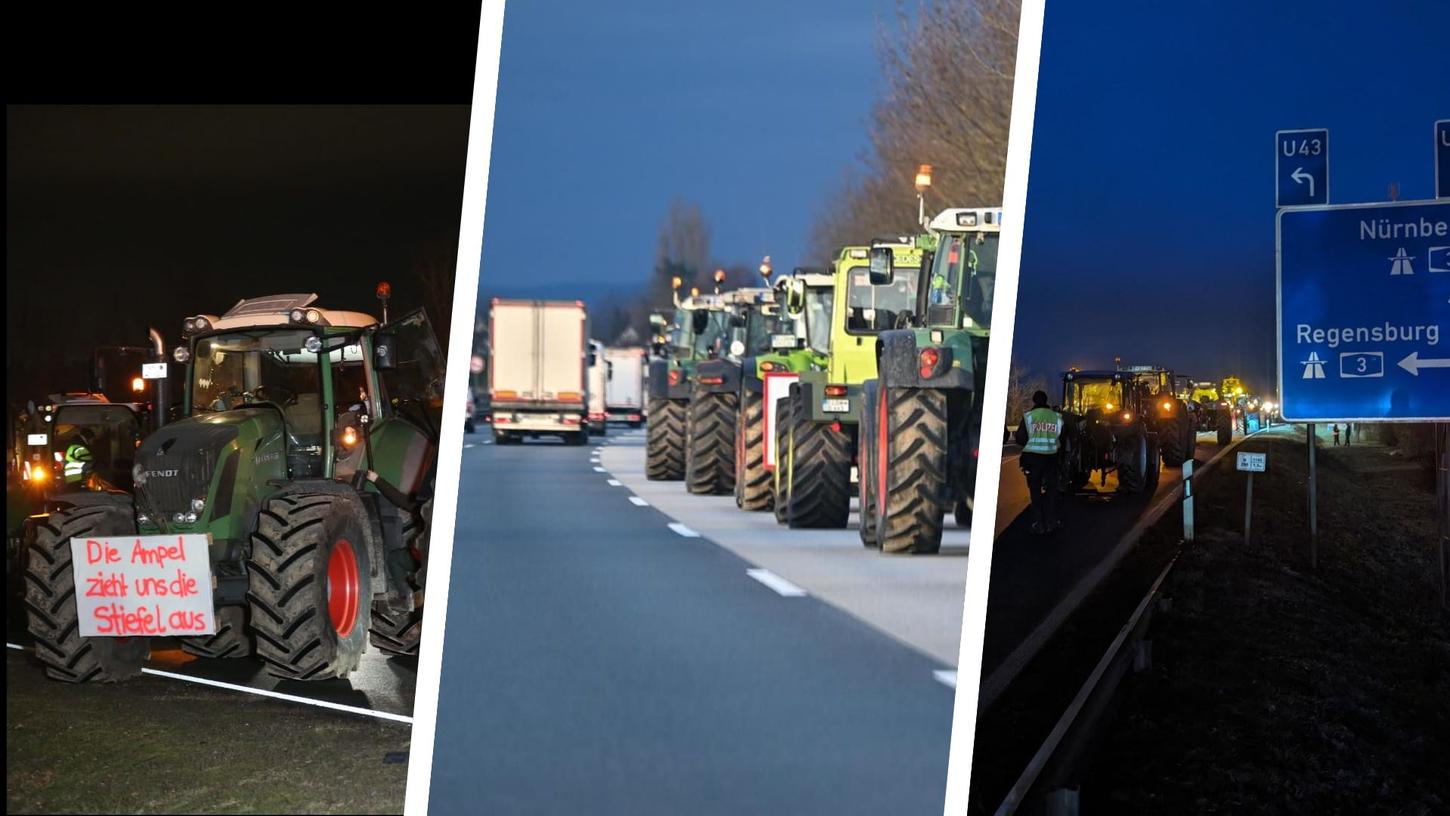 Am Mittwoch, 31. Januar, werden Landwirte in ganz Mittelfranken und der Oberpfalz zahlreiche Autobahnausfahrten blockieren.