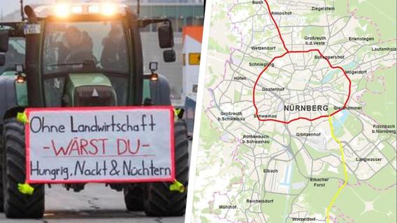 Erhebliche Behinderungen auf zwei Routen: Am Mittwoch rollen erneut Traktoren durch Nürnberg
