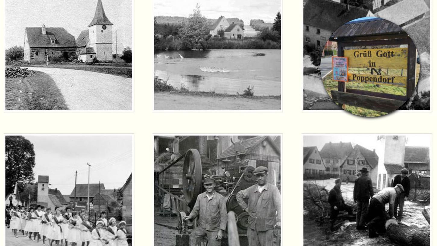 Diese historischen Ansichten von Poppendorf sind auf der Seite www.poppendorf.de zu finden.