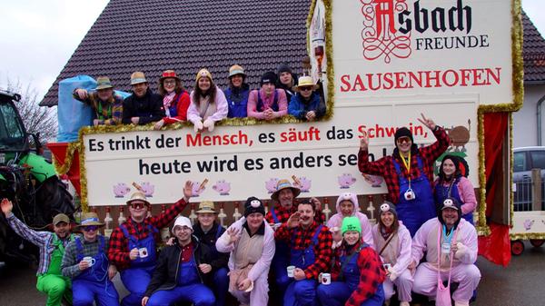 Mit dabei: Die Asbach-Freunde aus Sausenhofen.