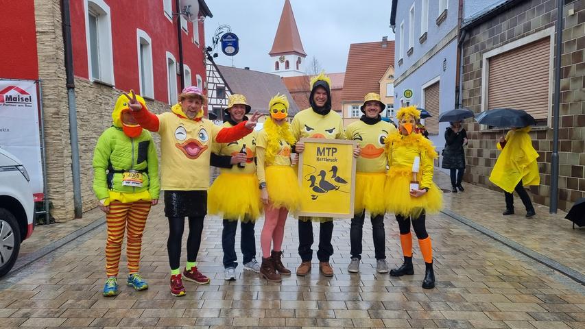 Eine weitere Gruppe ganz in Gelb: dieses Mal keine Hühner, sondern Enten.